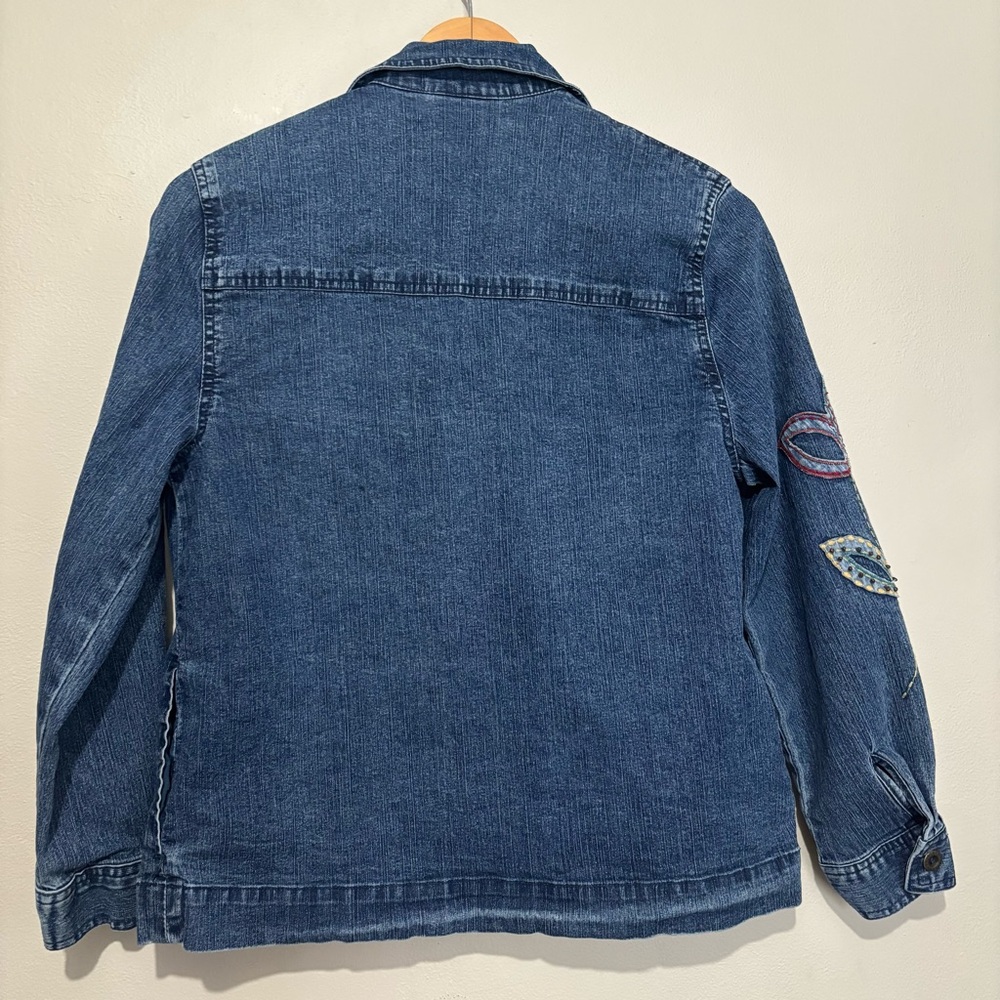 Alfred Dunner Vintage Floral Embroidered Jean Jacket Size 8 Petite Colorful - Picture 12 of 13